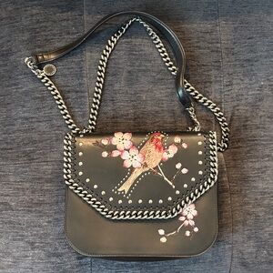 Stella McCartney Black Bag with Bird Embroidery